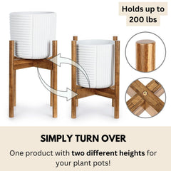 Fox & Fern stand shown upside down displaying two height options for versatile styling