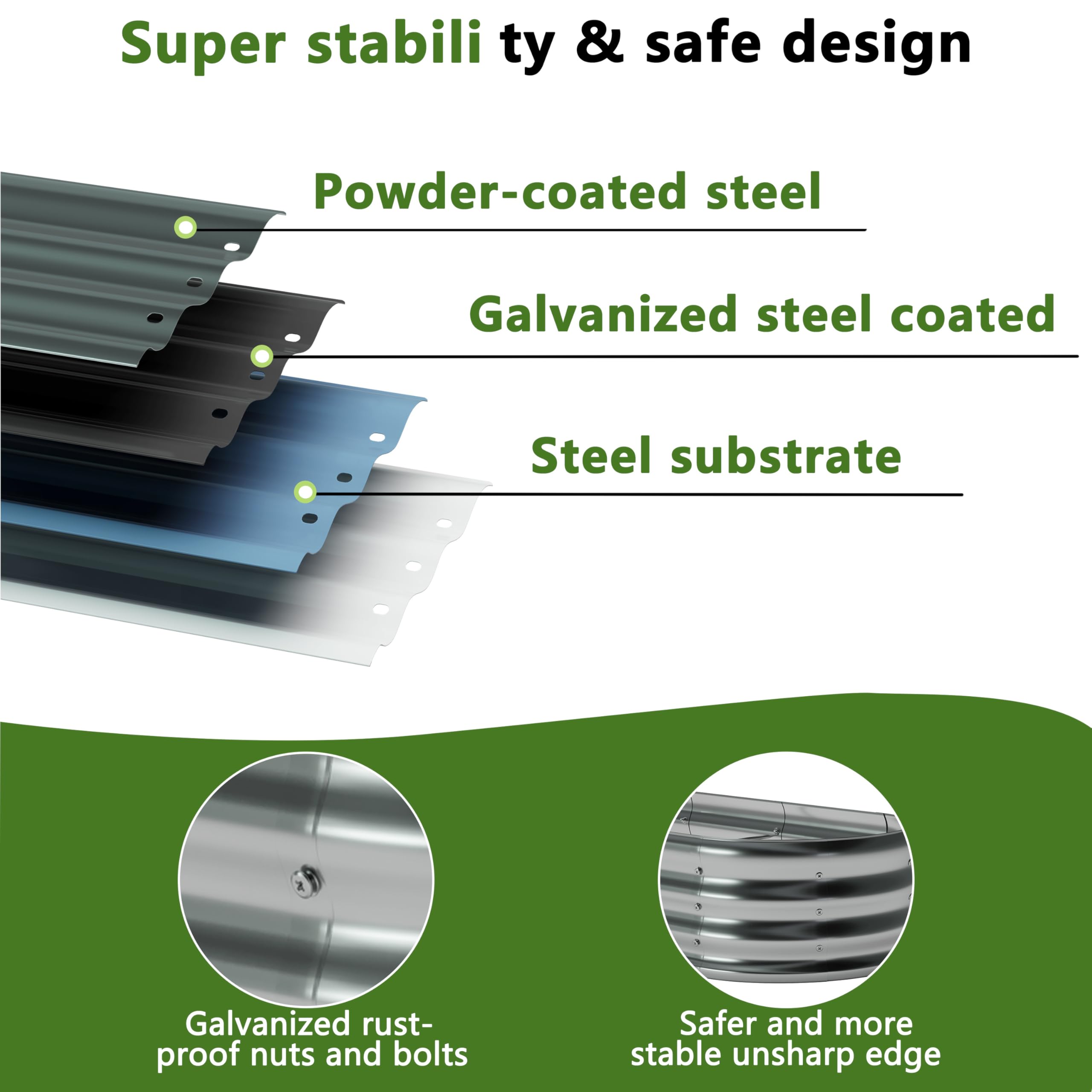 Foxlang assembled raised bed placed in garden demonstrating easy setup and tidy planting area