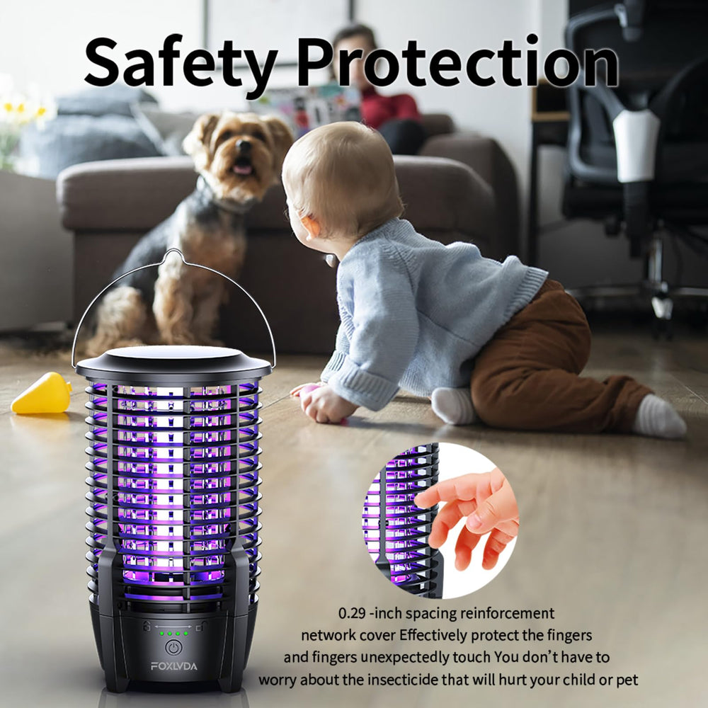 FOXLVDA next to water bottle showing compact size for travel convenience