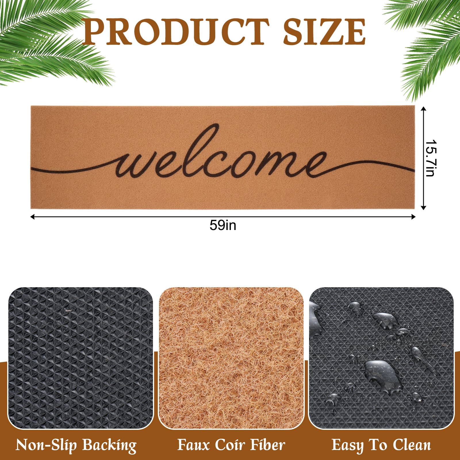 Foxtell close-up of synthetic coir-like fibers, durable scraping action