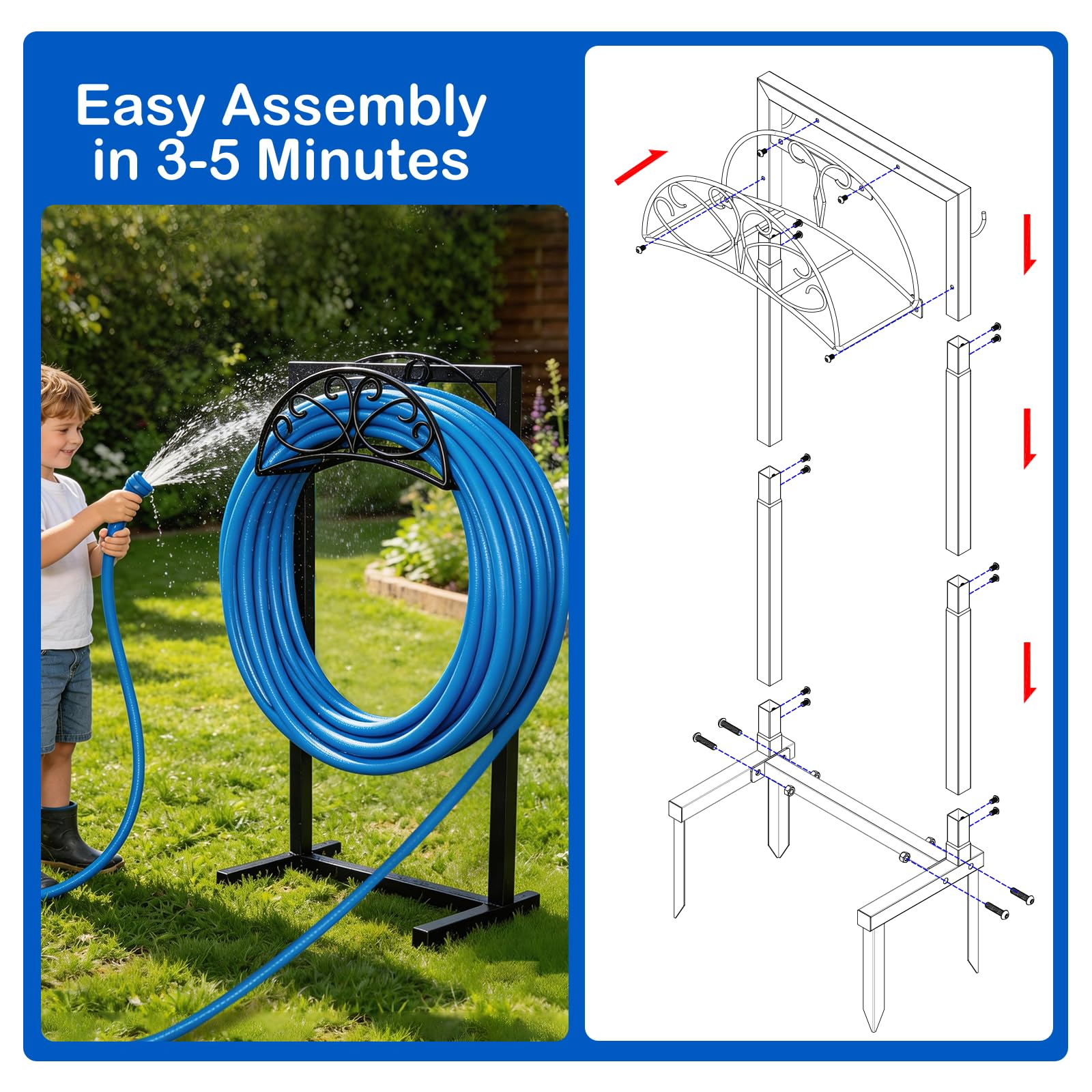 FOYUEE in a yard with hose in use illustrating steady, wobble-free performance