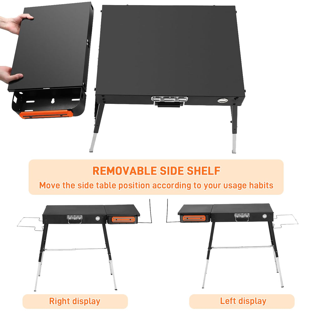 FOZHUANWU top platform holding a 22-inch griddle for secure fit