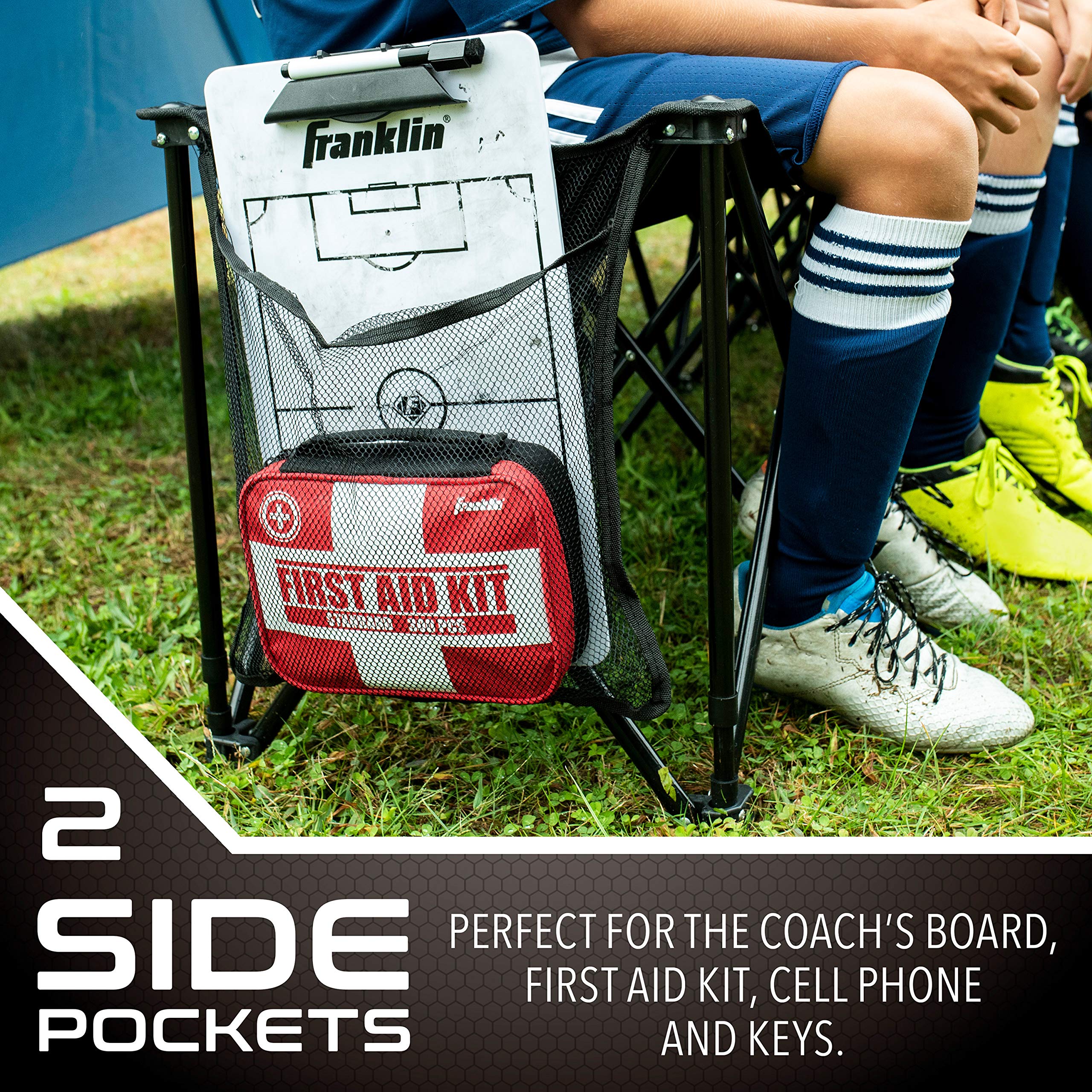 Franklin Sports bench folded inside travel bag ready for easy transport