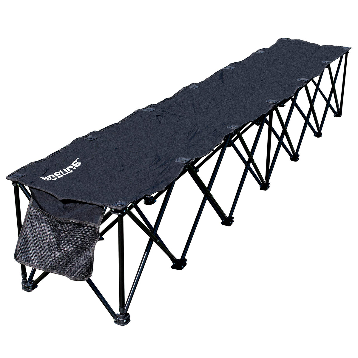 Franklin Sports bench front view shows six seats and stable design for team use