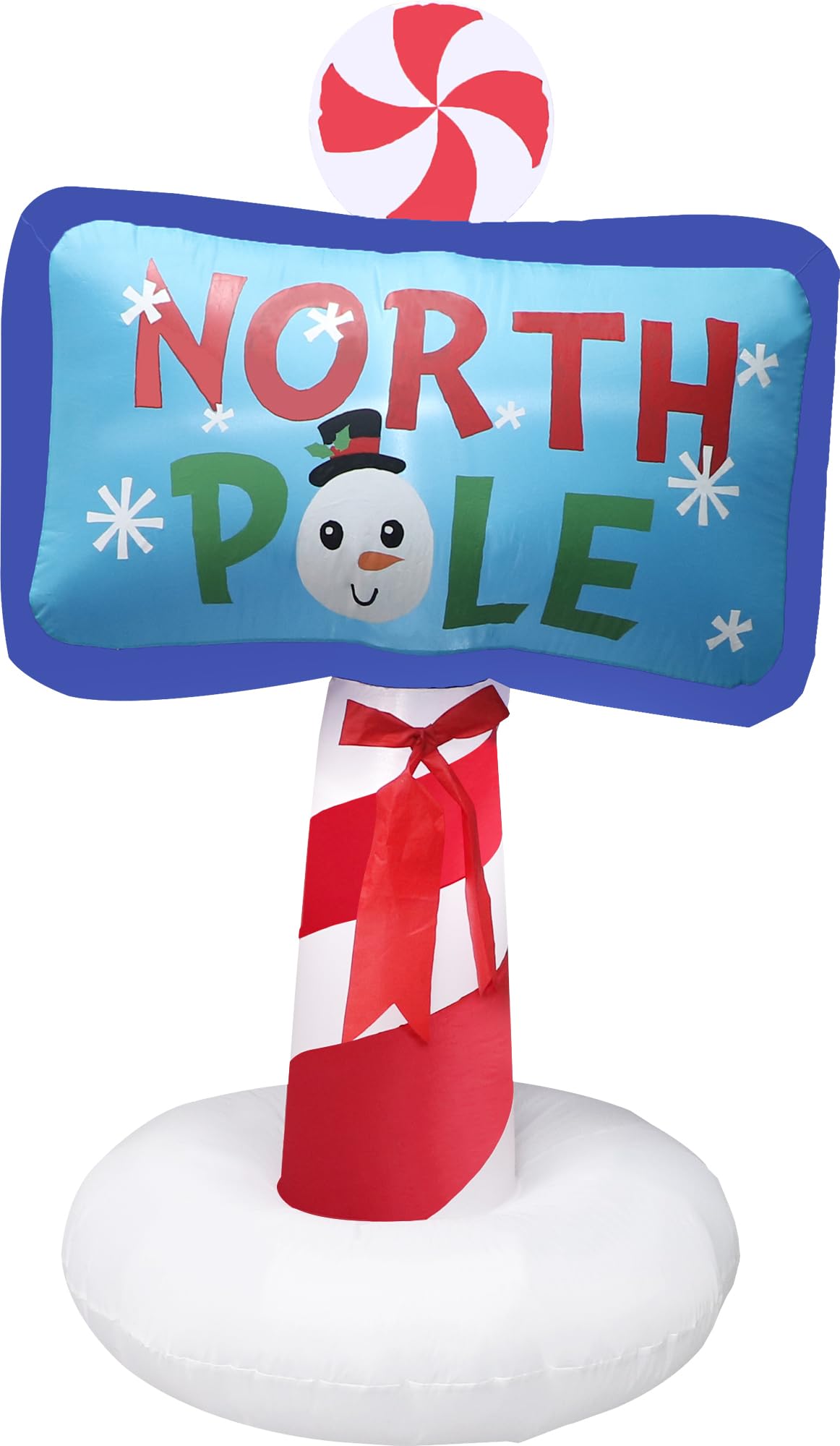 Fraser Hill Farm front view of North Pole inflatable showing festive landmark