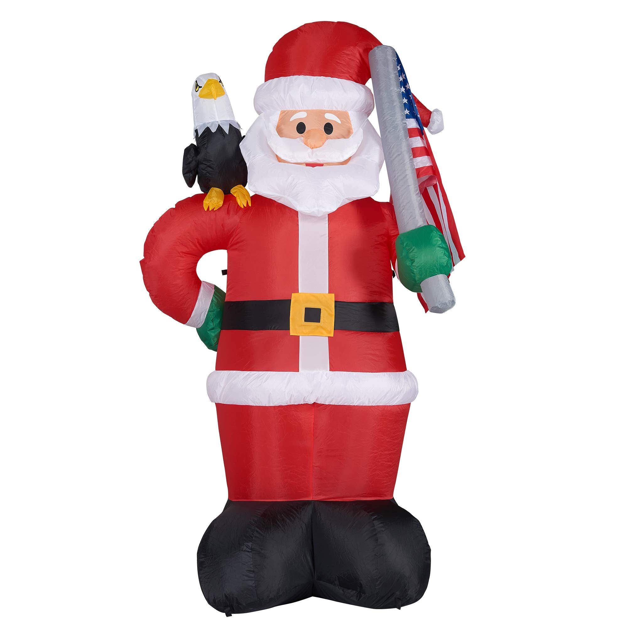 Fraser Hill Farm front view of 8-foot Americana Santa inflatable showing festive presence