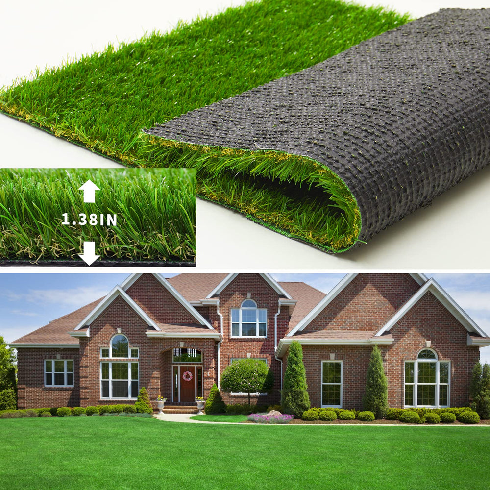 FREADEM front view of 4x6 turf mat showing lush green lawn benefit