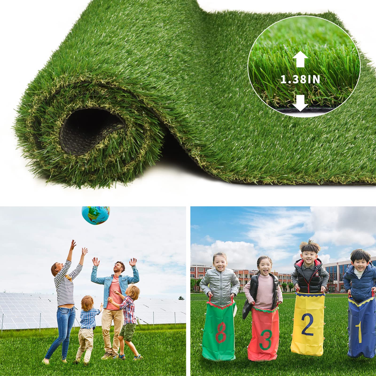 FREADEM front view of 4x6 pet turf showing lush natural look and benefit