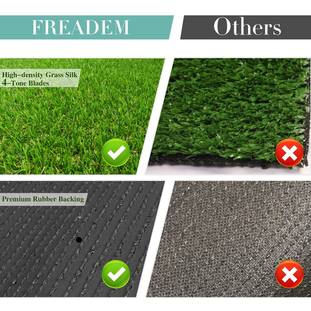 FREADEM pile height shown with ruler for scale and comfortable underfoot support