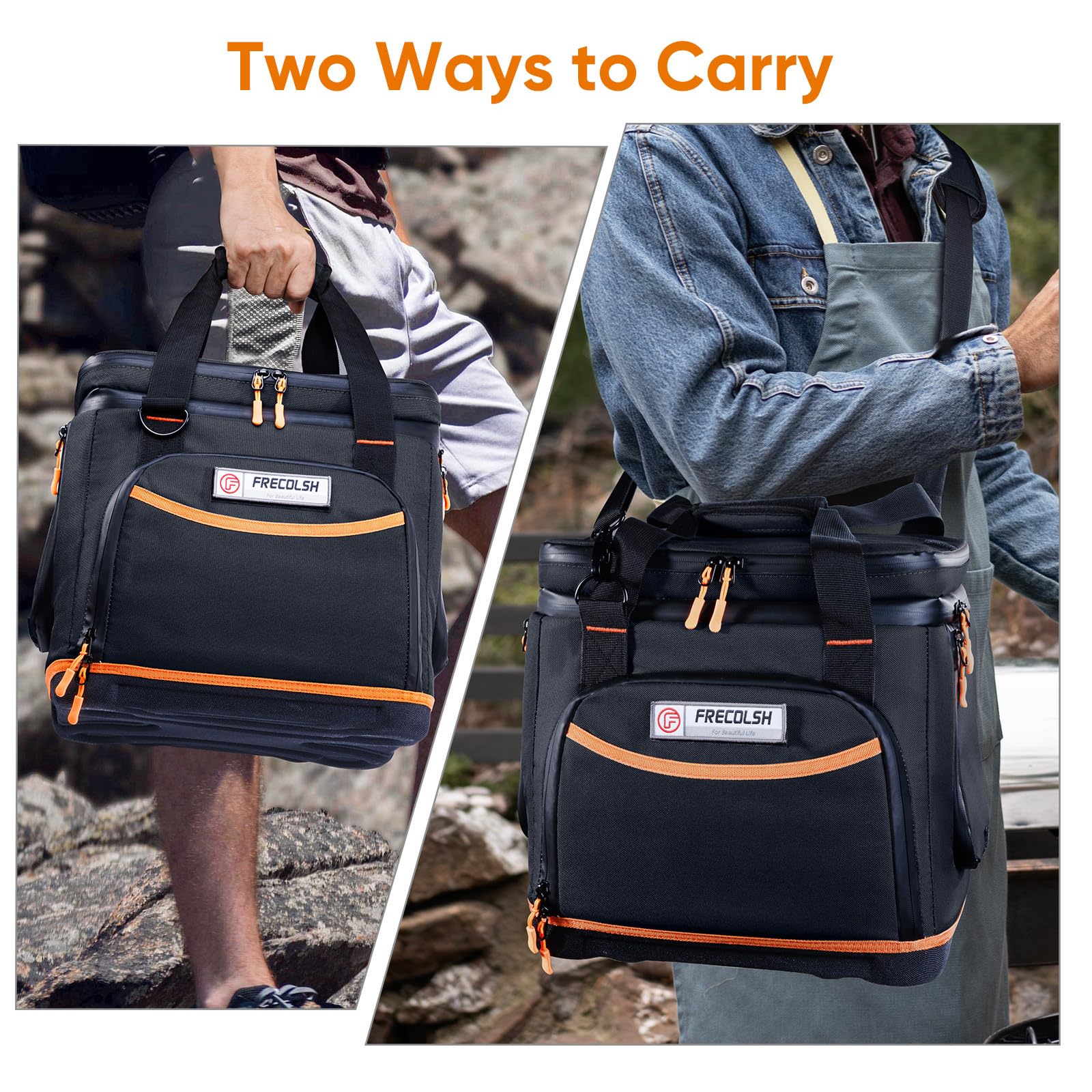 FRECOLSH padded handles and shoulder strap for comfortable transport