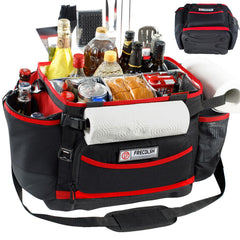 FRECOLSH front view of organizer showing pockets and easy access for efficient grilling