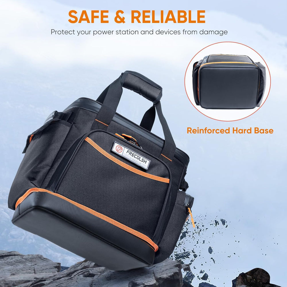 FRECOLSH padded handles and straps for comfortable transport of Jackery