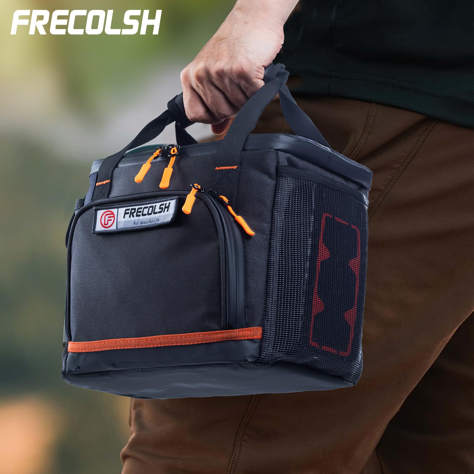 FRECOLSH case charging Jackery inside allowing safe operation while protected