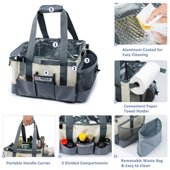 FRECOLSH interior divider and mesh pockets organizing utensils