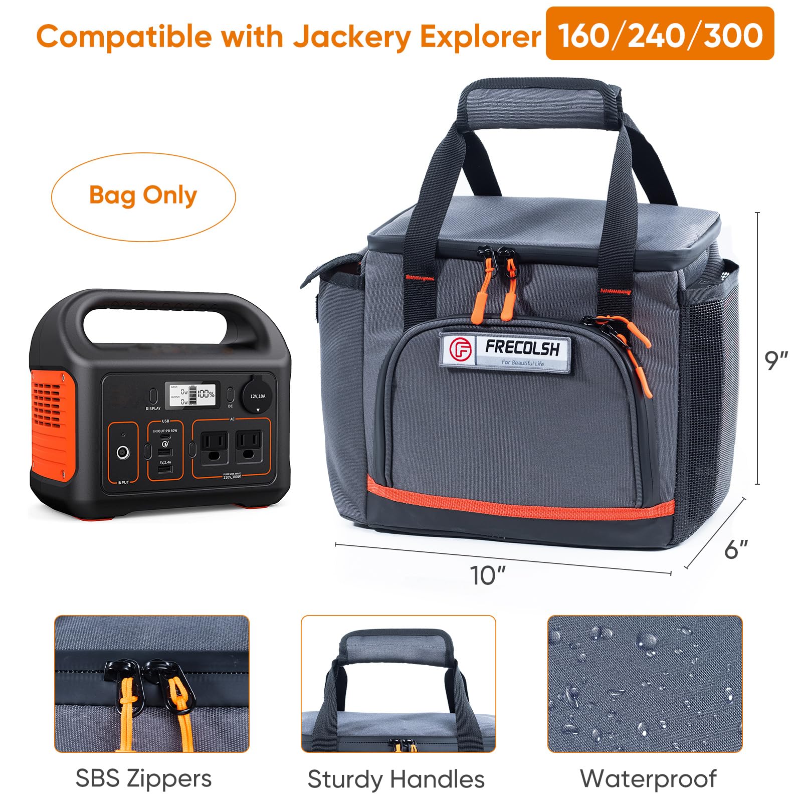 FRECOLSH side pocket and waterproof zipper for easy access