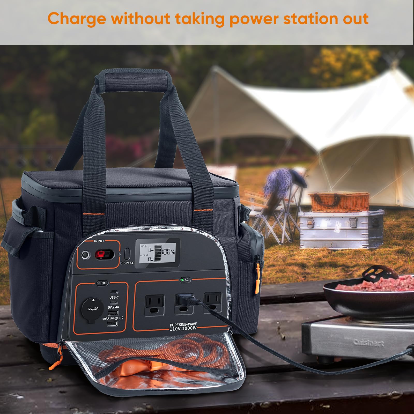 FRECOLSH side pocket storing cables and adapters for organized gear