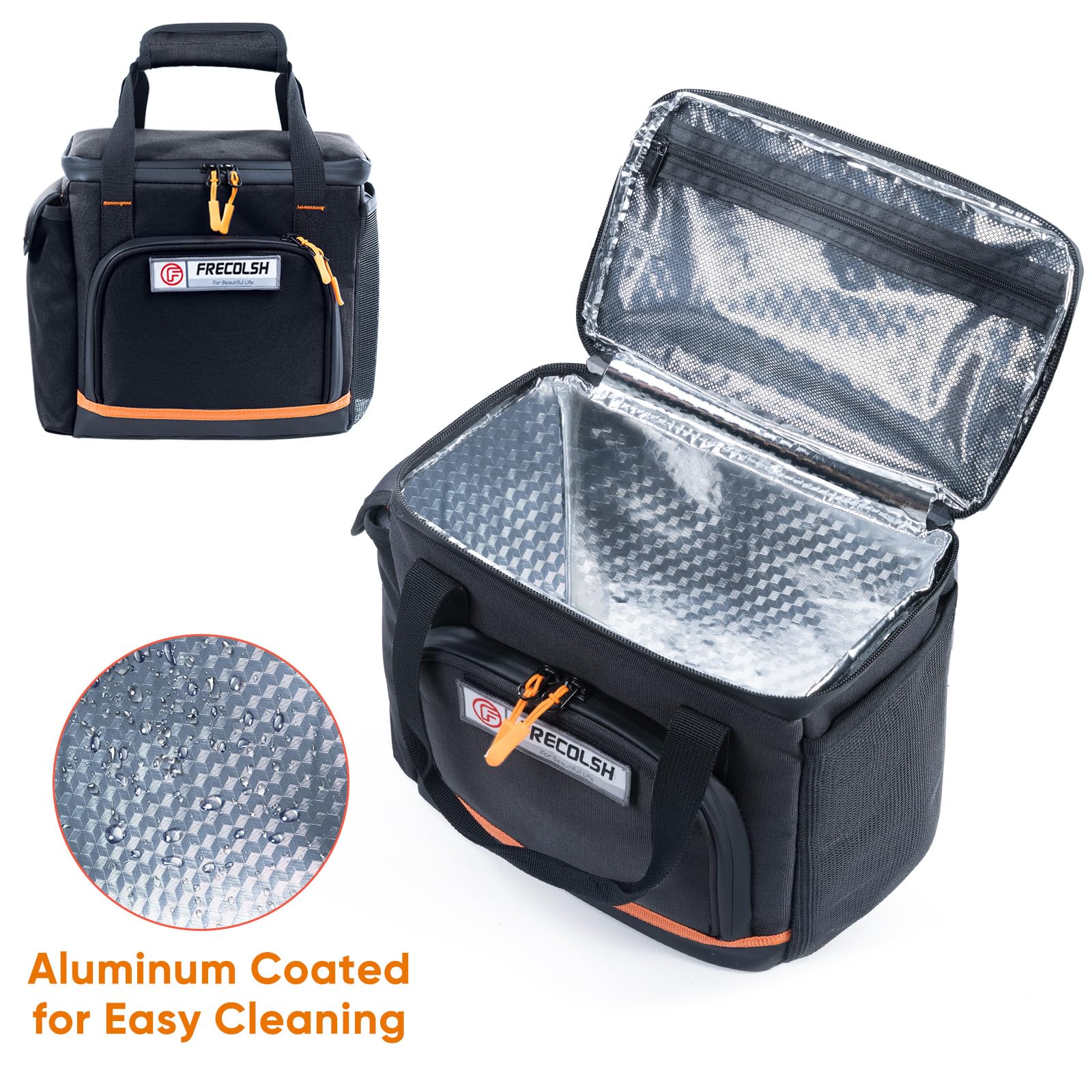 FRECOLSH open top with mesh pocket organizing cables for quick access