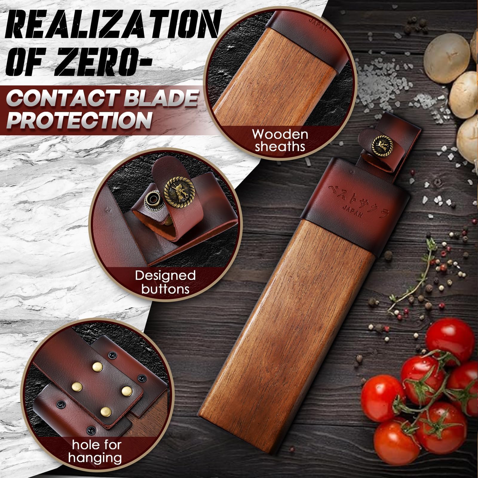 Freelander red sandalwood handle close-up for ergonomic comfort and grip