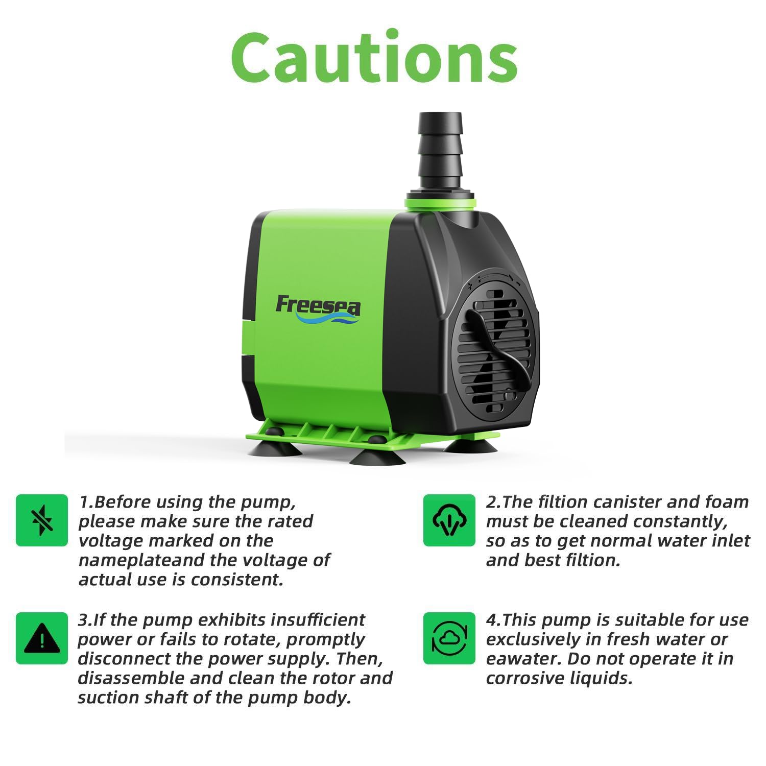 FREESEA pump producing tall water column to demonstrate maximum head benefit