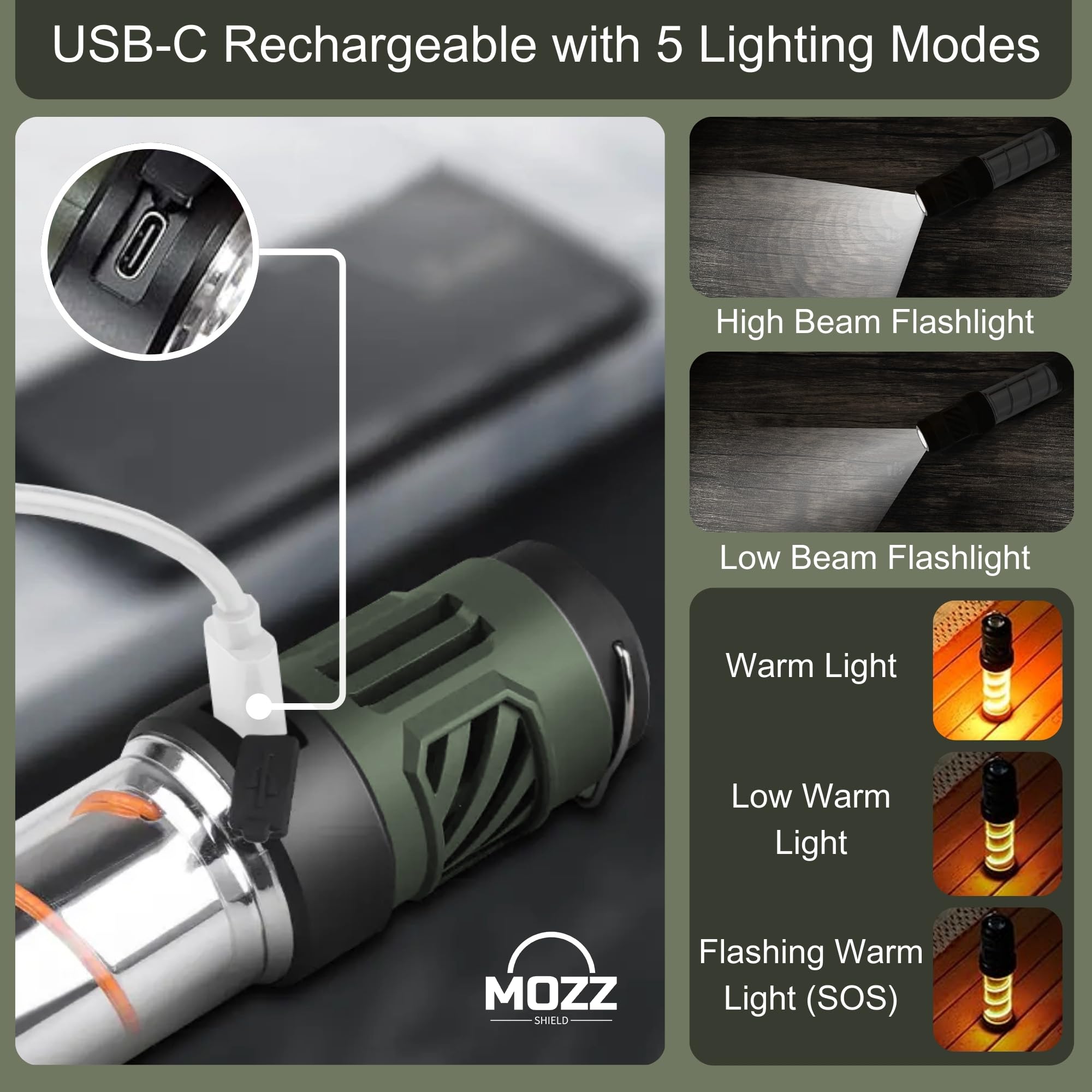 FREEZE2TRIM bright flashlight beam illustrating high output illumination for trails and campsites