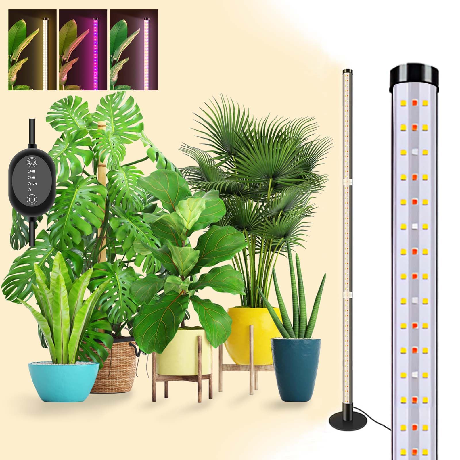 FREGENBO front view of 48-inch grow light providing broad coverage