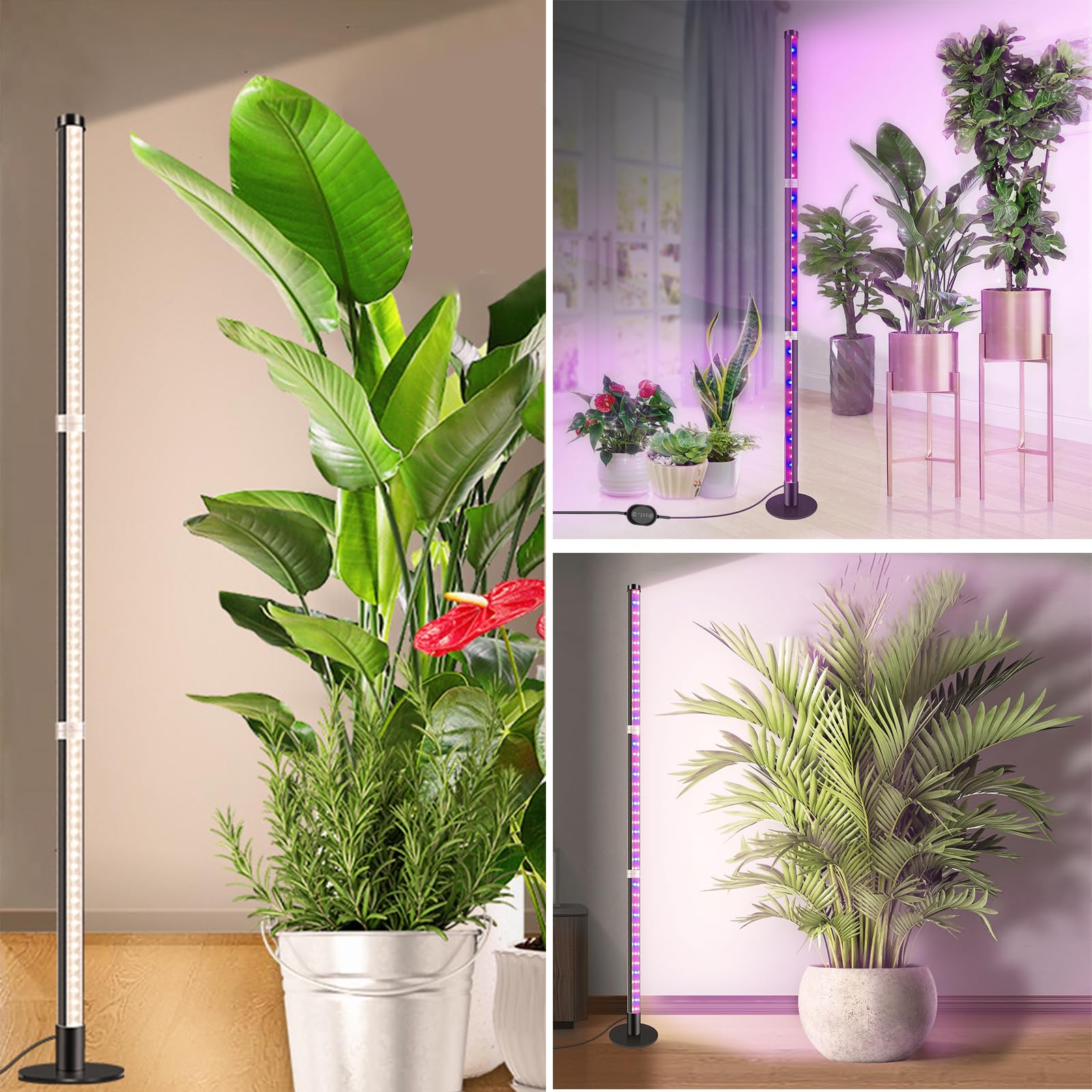 FREGENBO full spectrum light over mixed potted plants for growth