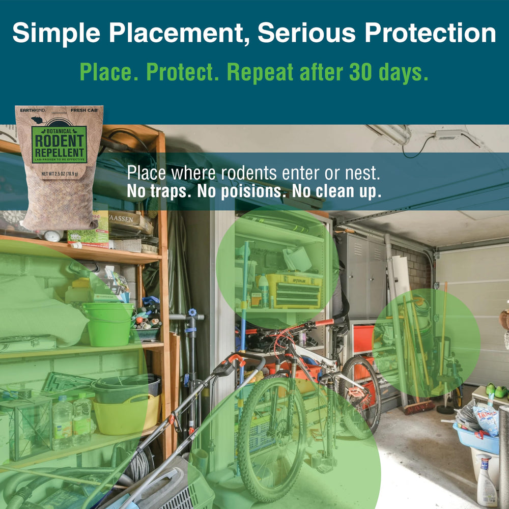 Fresh Cab pouch placed in pantry to protect food storage and deter mice benefit