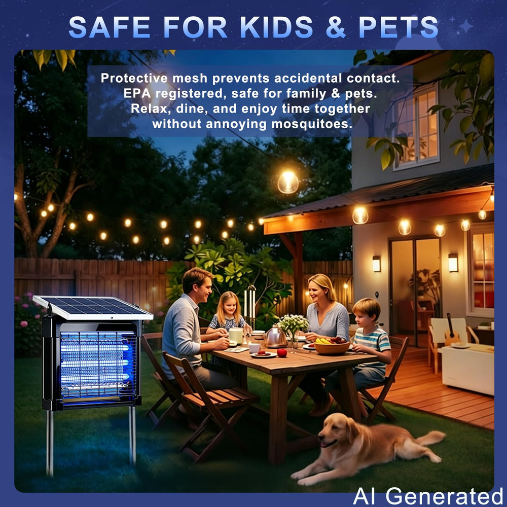 FRESHSCAPE on patio at dusk illustrating comfortable mosquito-free evenings