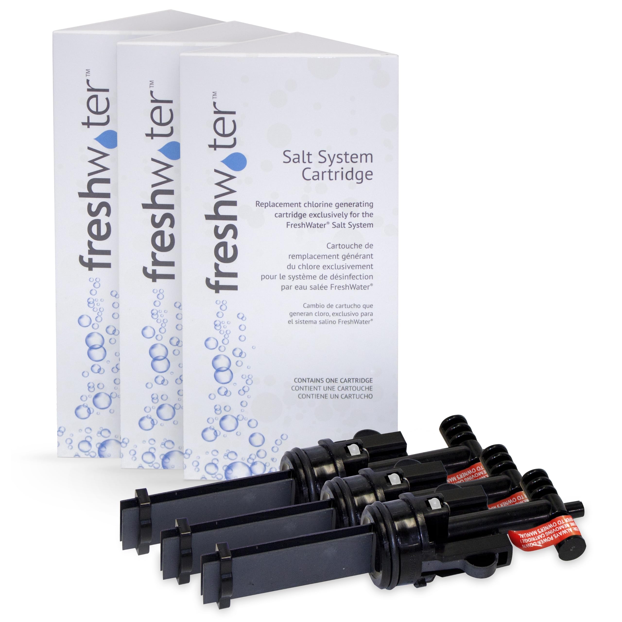 FreshWater front view cartridge showing compact design and easy replacement benefit