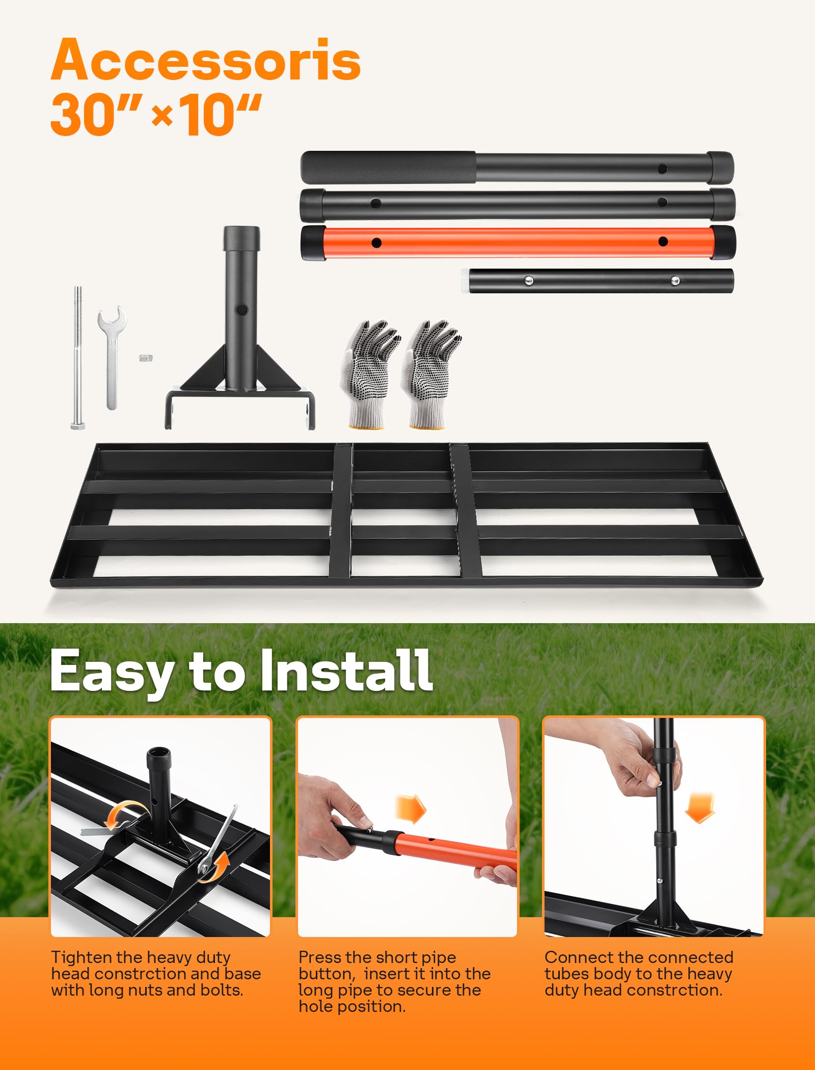 FRIDOU scale comparison showing tool length and yard coverage advantage