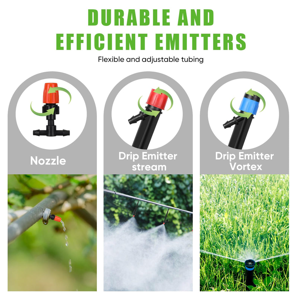 Frienda adjustable drip emitter detail delivering precise water at roots