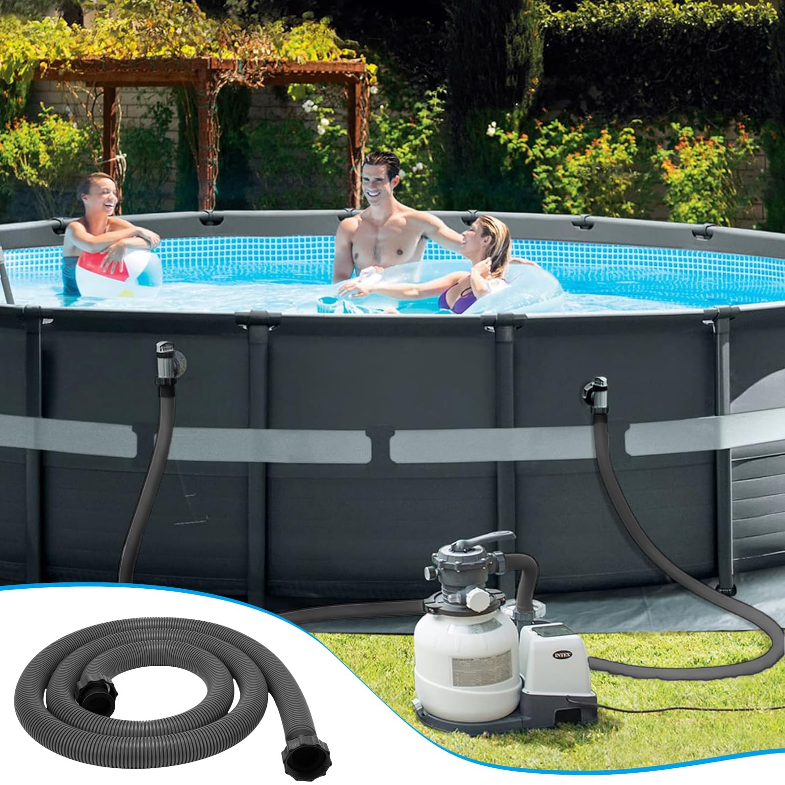 Frienda hose end and clamp detail showing easy-installation readiness benefit