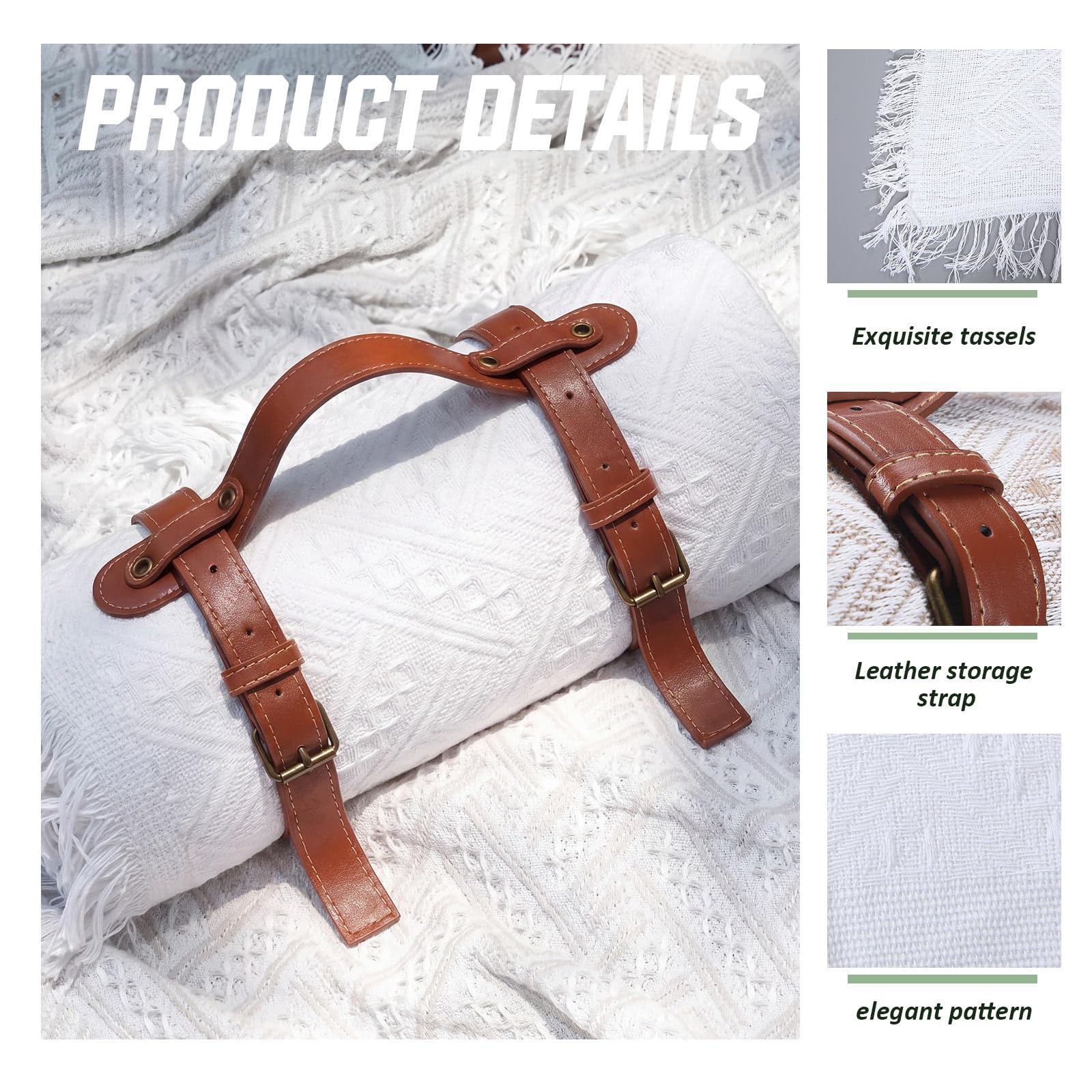 Frienda folded and secured with leather strap showing portable storage
