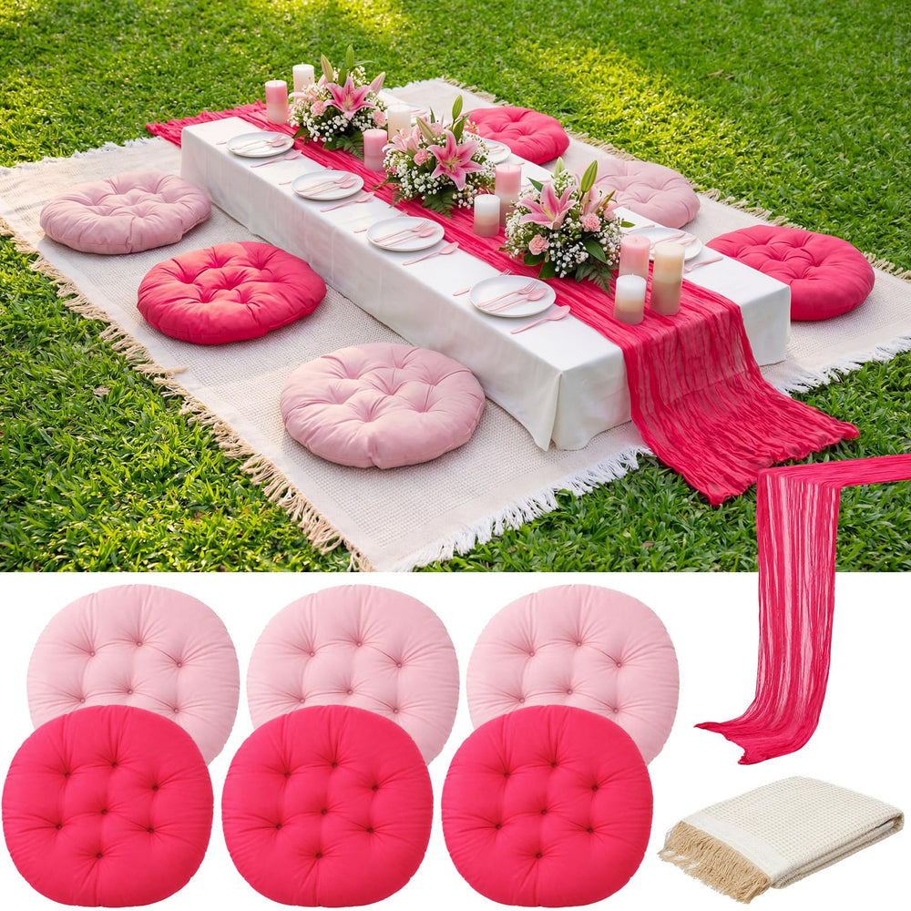 Frienda front view of blanket and runner set showing coordinated styling and comfort