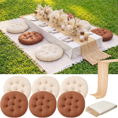 Frienda full picnic set laid out, cohesive boho look and comfortable seating