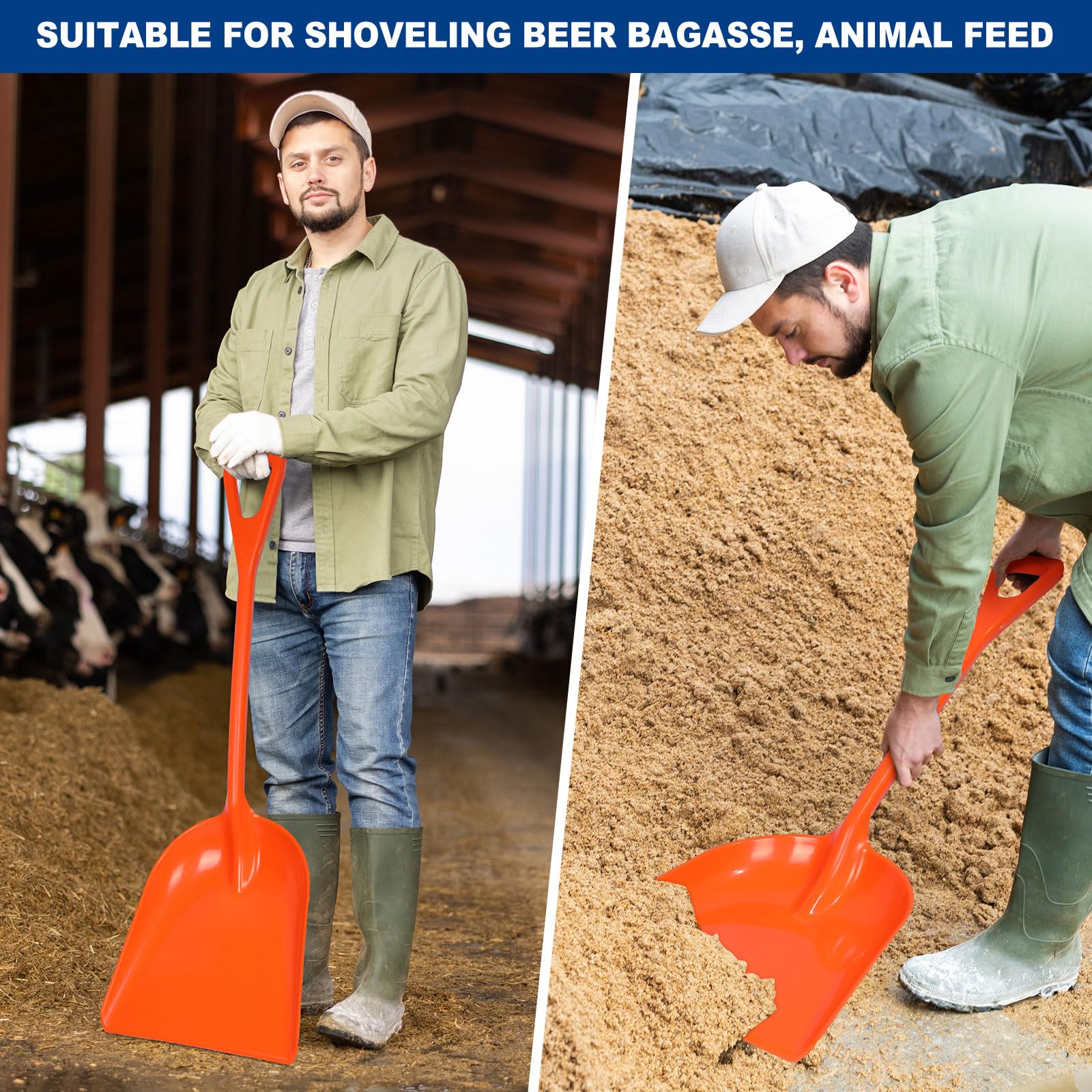 Frienda shovel moving feed showing multipurpose utility and capacity