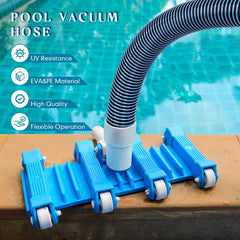 Frienda hose connected to skimmer in pool showing reliable suction benefit