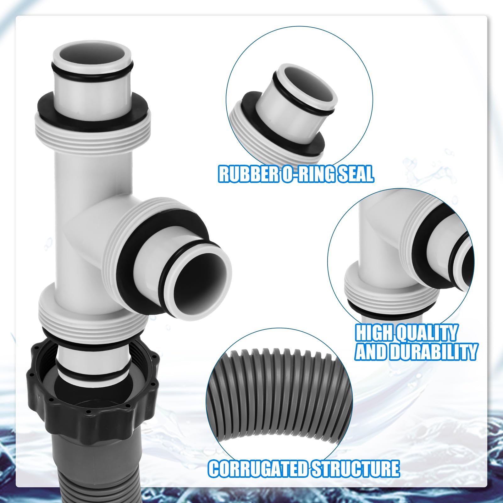 Frienda T joint installed on a filter pump illustrating leak-resistant fit and practical use