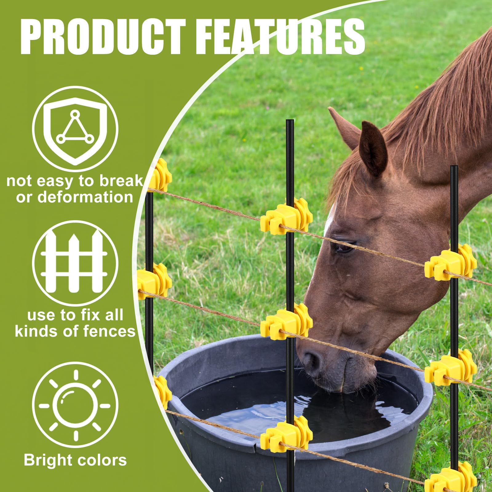 Frienda insulator mounted on round wood post demonstrating stable fit and reduced grounding