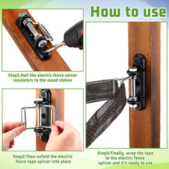 Frienda connector screwed into a wooden post for secure insulated fastening