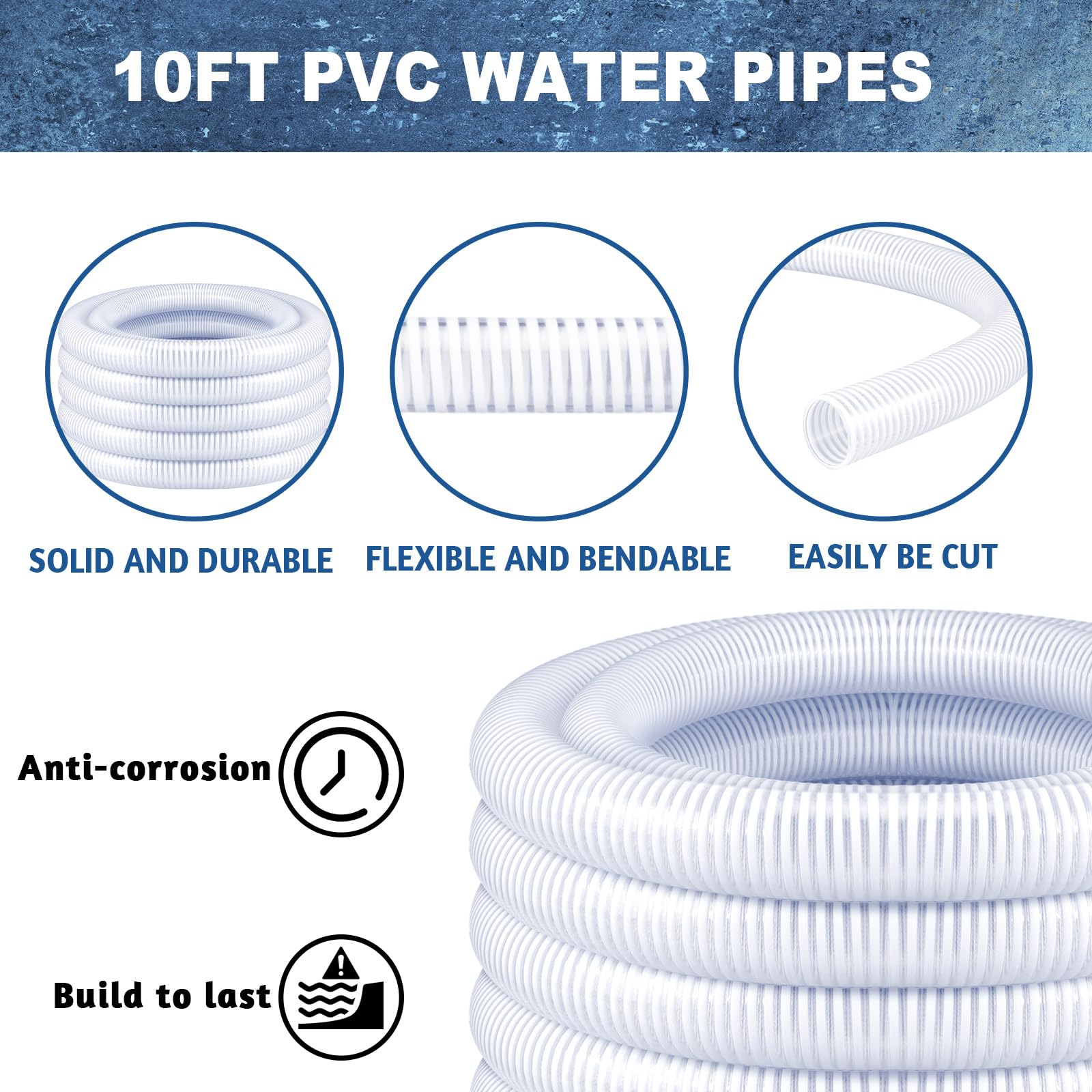 Frienda tubing beside tape measure showing 10ft length for scale and project planning