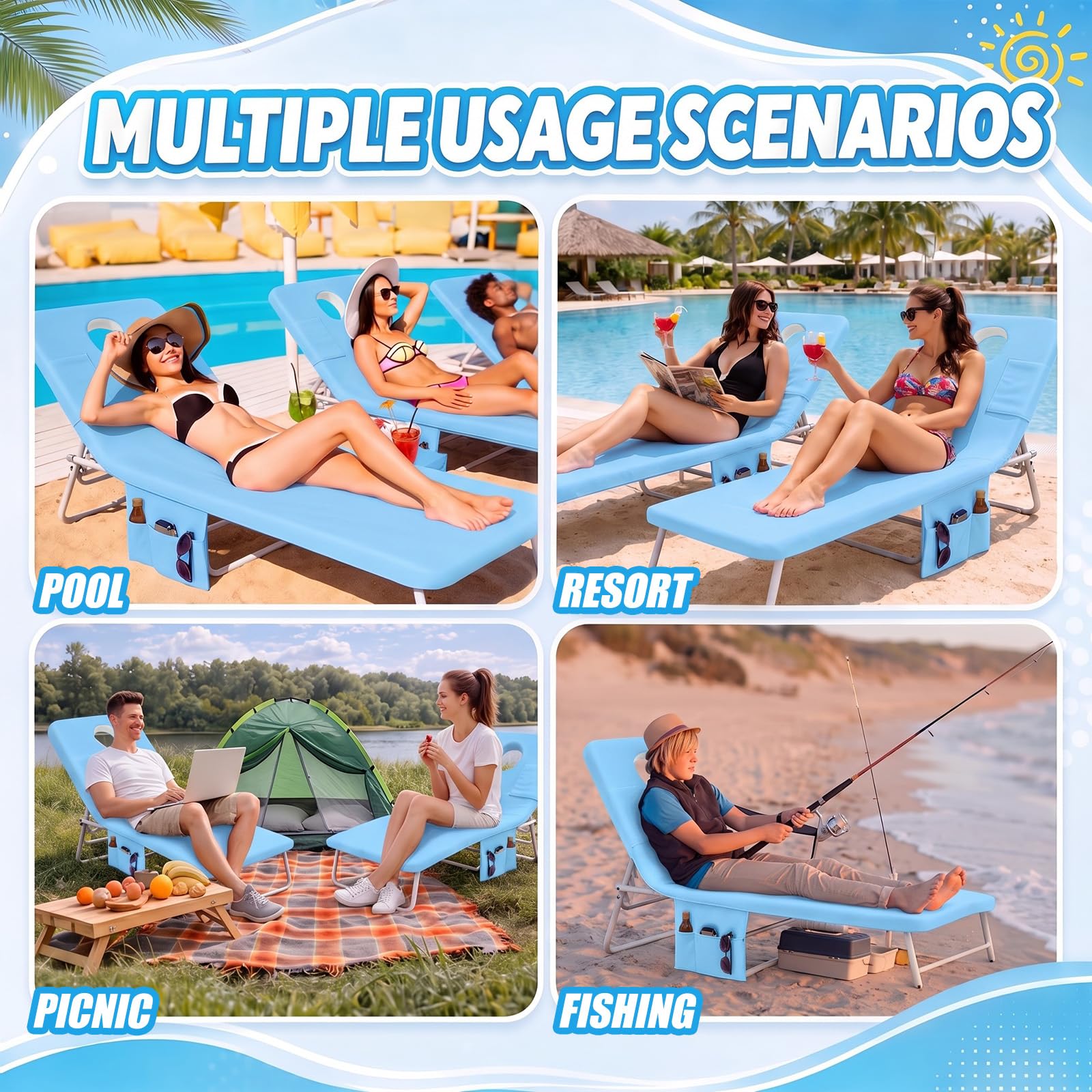 Frienda lifestyle beach scene showing relaxing use and coordinated outdoor look