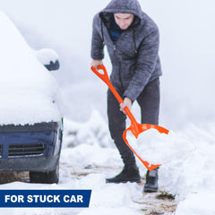 Frienda shovel clearing walkway demonstrating quick snow removal