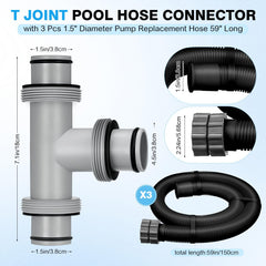 Frienda assembled T joint with three hoses illustrating neat pump hookup