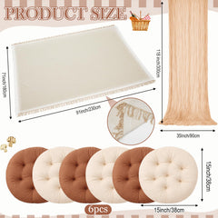 Frienda camel table runner draped on table, elegant event styling benefit