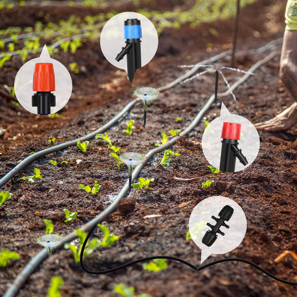 Frienda tubing installed along a raised bed for targeted water efficiency