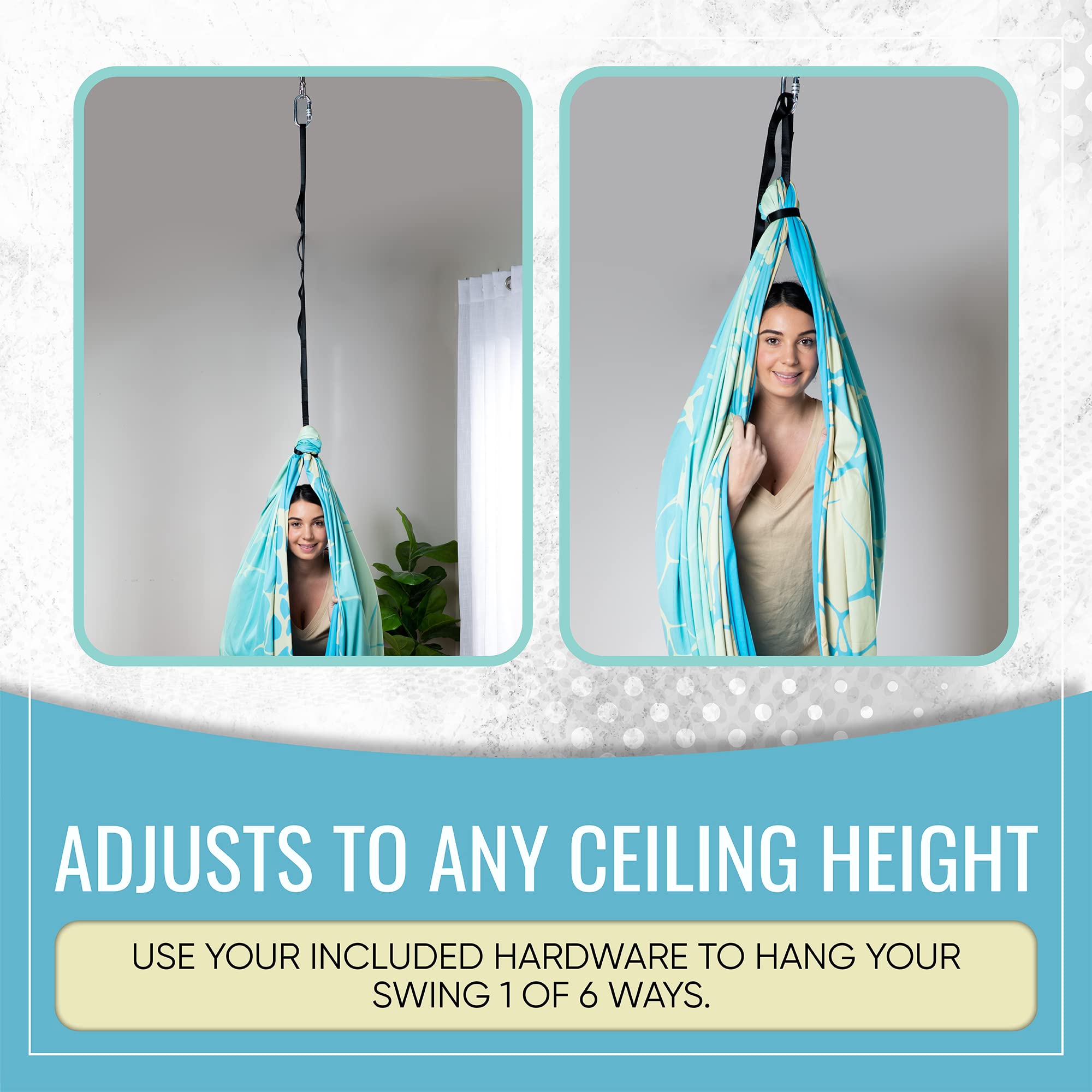 FRIENDLY CUDDLE adult relaxing in swing offering supportive sensory comfort