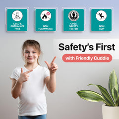 FRIENDLY CUDDLE kid using swing illustrating calming sensory play and screen-free focus