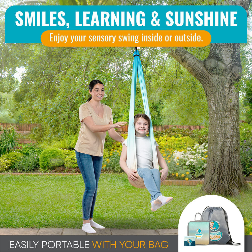 FRIENDLY CUDDLE daisy chain and 360 swivel hardware demonstrating easy adjustment