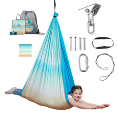 FRIENDLY CUDDLE front view pod swing showing cozy enclosed design and appeal